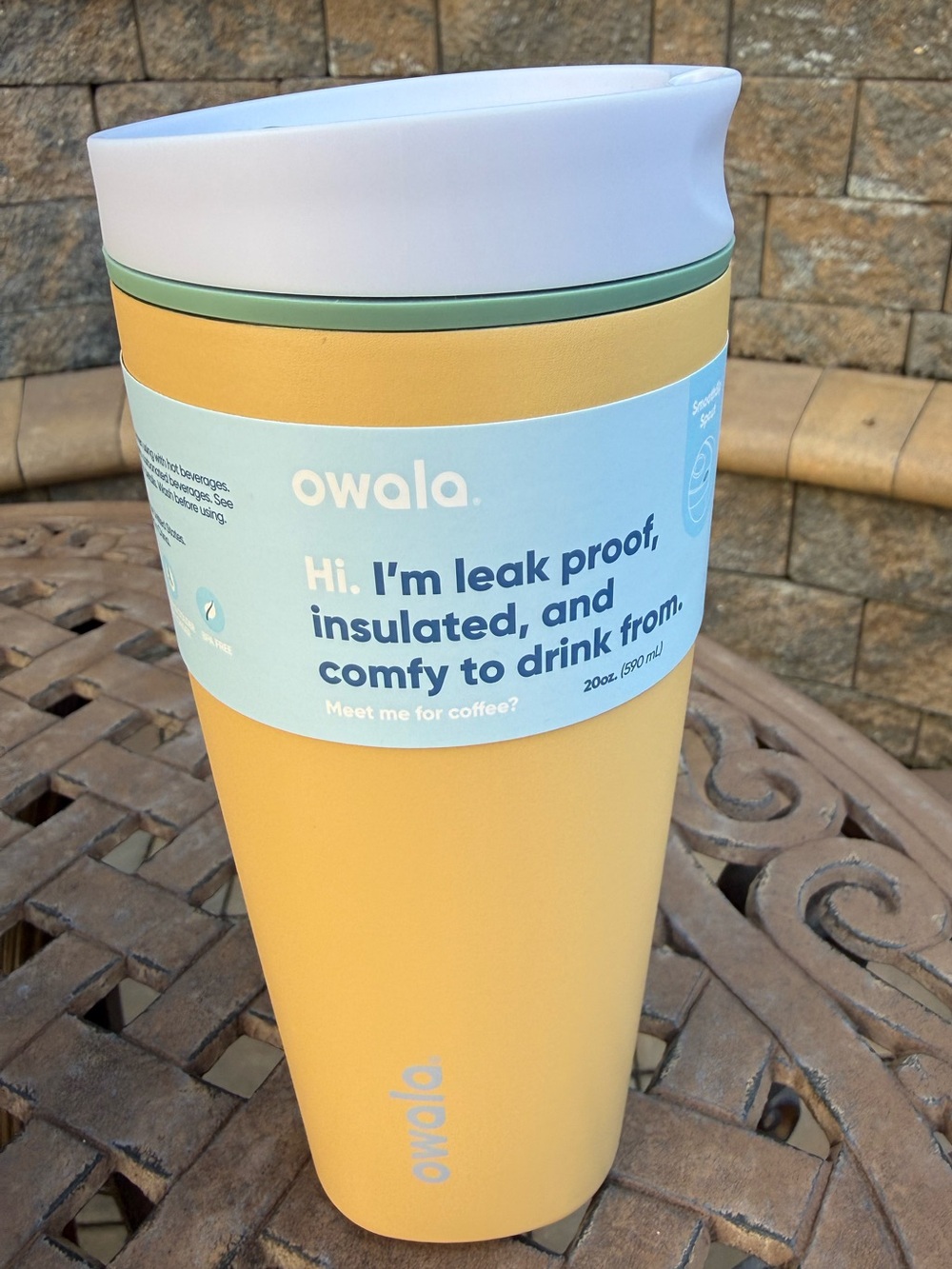 NWT- Owala 20oz SmoothSip Slider Coffee Tumbler